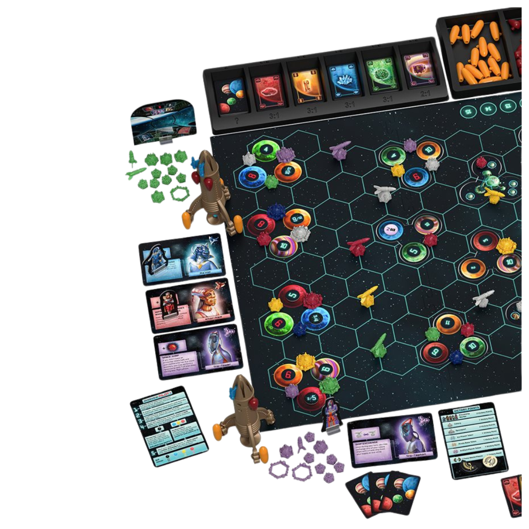 Settlers of Catan: Starfarers 5-6 Players edition, featuring space exploration, resource management, and strategic gameplay in the Catan universe.