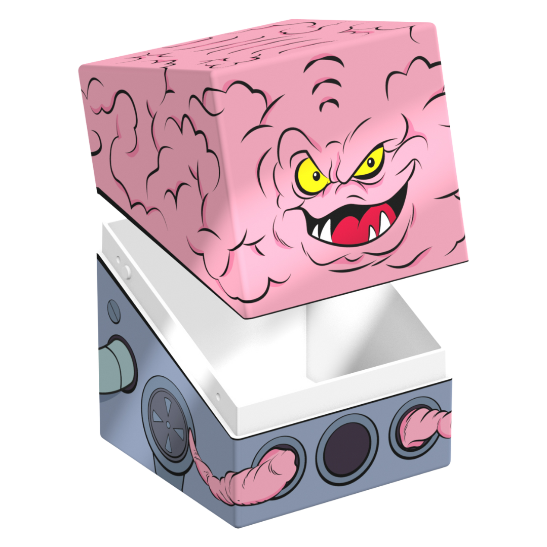 Ultimate Guard Squaroes 100+ deck box featuring TMNT Krang with Bubble Walker design, durable card storage box for collectors and players.