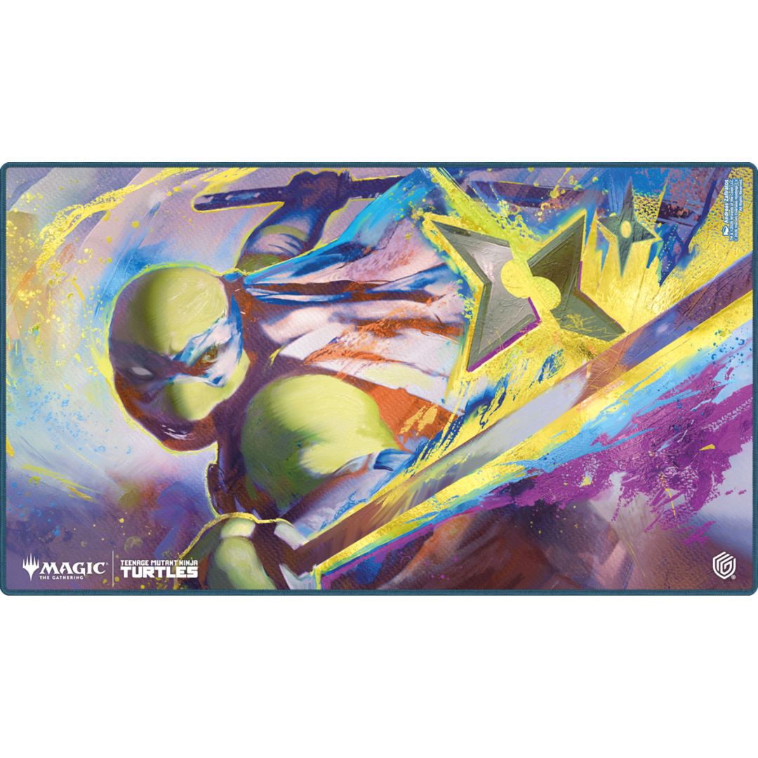 Ultimate Guard TMNT Leonardo's Technique playmat for Magic The Gathering with anti slip rubber base