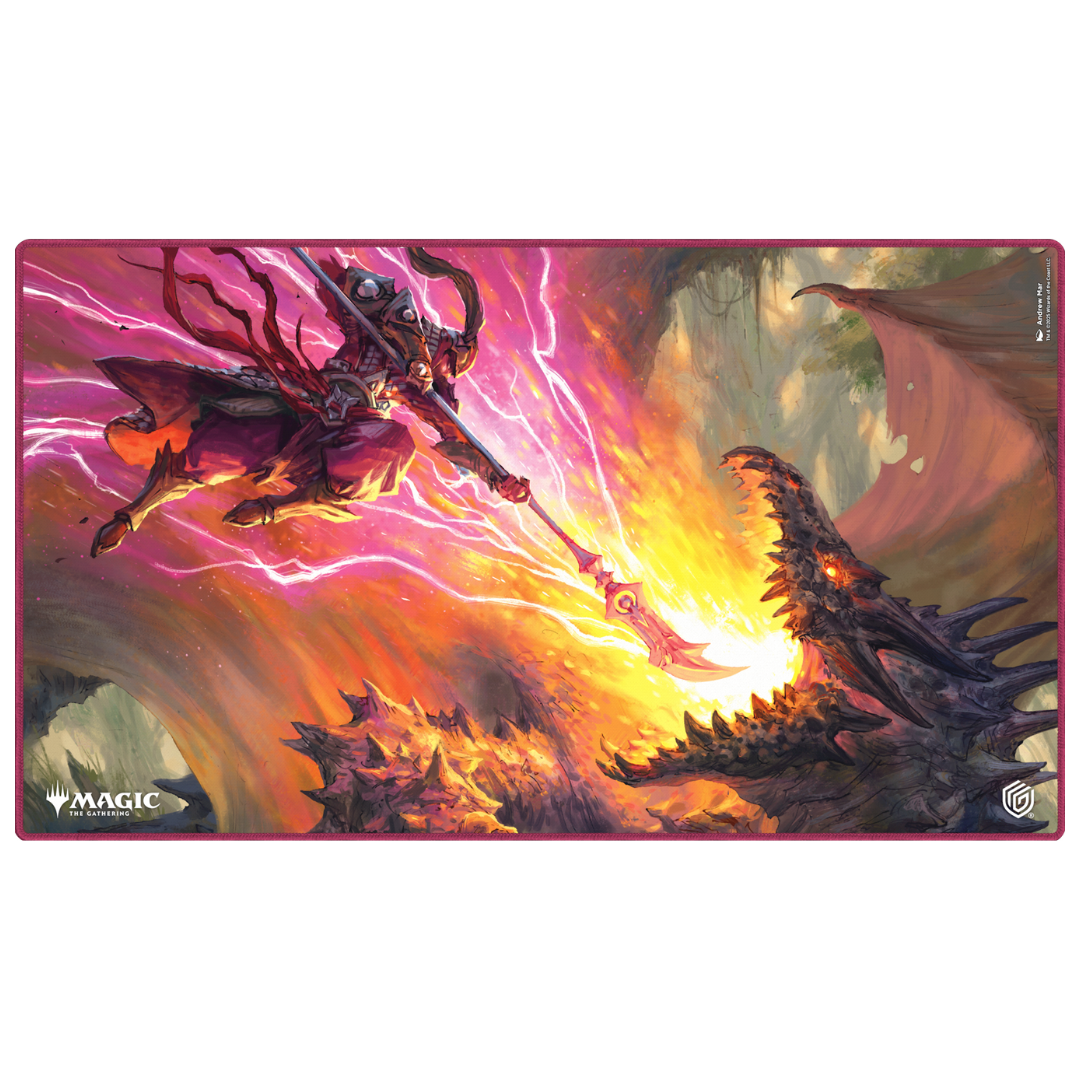 Ultimate Guard Playmat MTG Tarkir Dragonstorm V6, premium gaming surface with dynamic Tarkir Dragonstorm artwork for Magic: The Gathering enthusiasts.