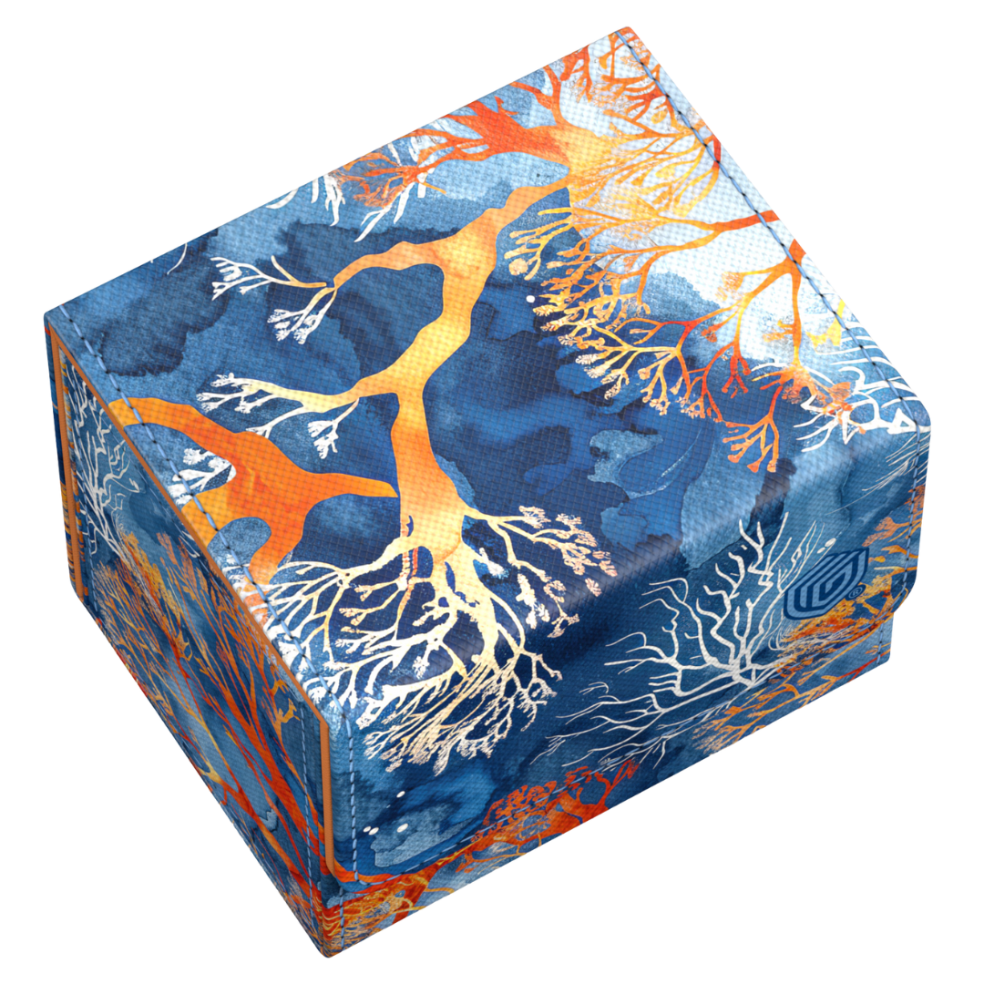 Fiery Reef Coral Places deck case by Ultimate Guard, limited-edition Sidewinder 100+ with bright reef colors and premium card protection features.