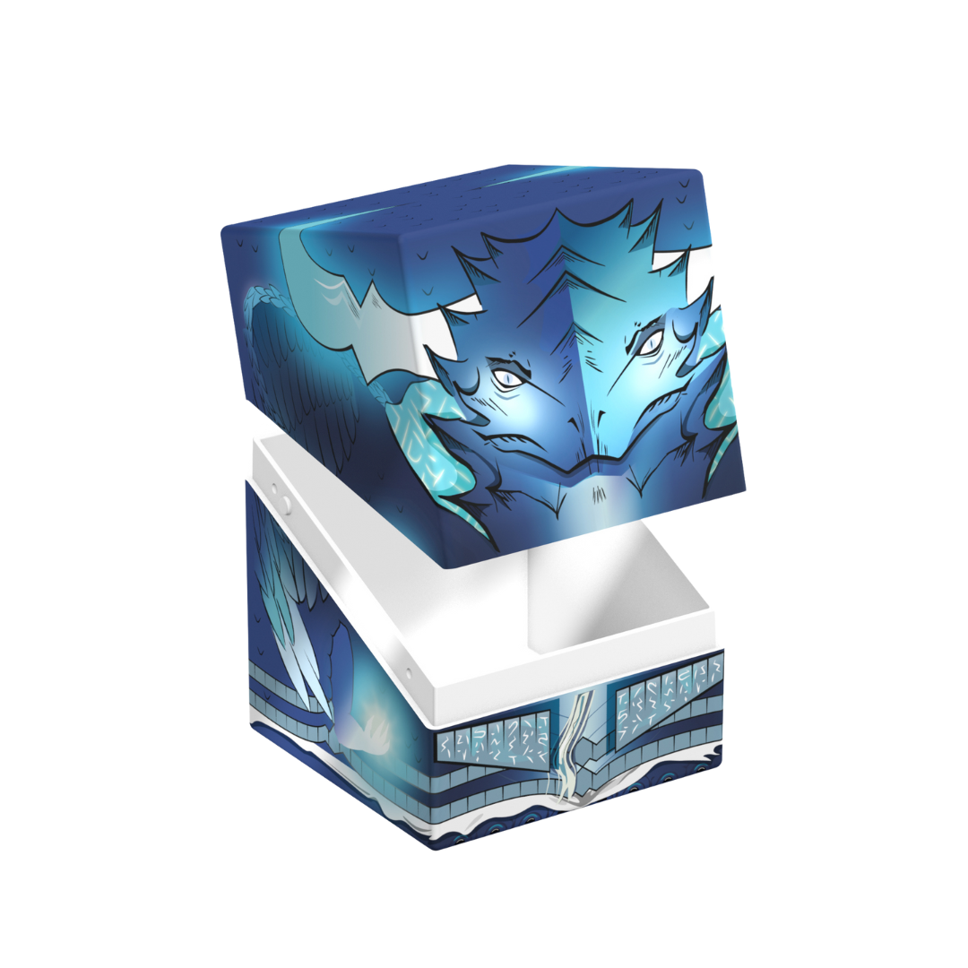 Ultimate Guard Squaroes 100+ MTG Tarkir Dragonstorm deck box, premium card storage with vibrant Tarkir Dragonstorm artwork for Magic: The Gathering collectors and players.