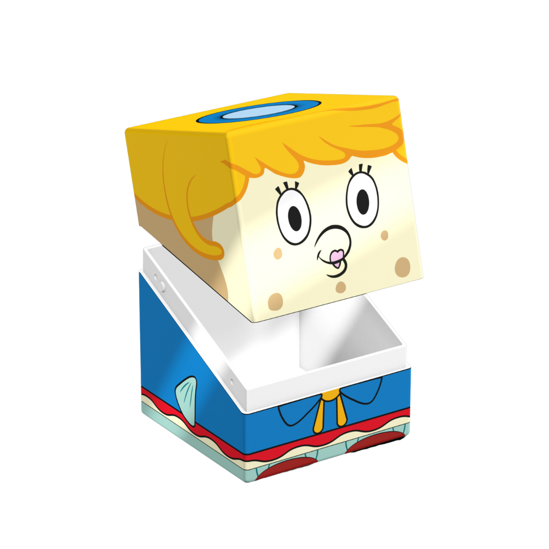 Mrs. Puff SpongeBob SquarePants Squaroes deck box by Ultimate Guard, compact 100+ card storage with cartoon-themed design and magnetic security