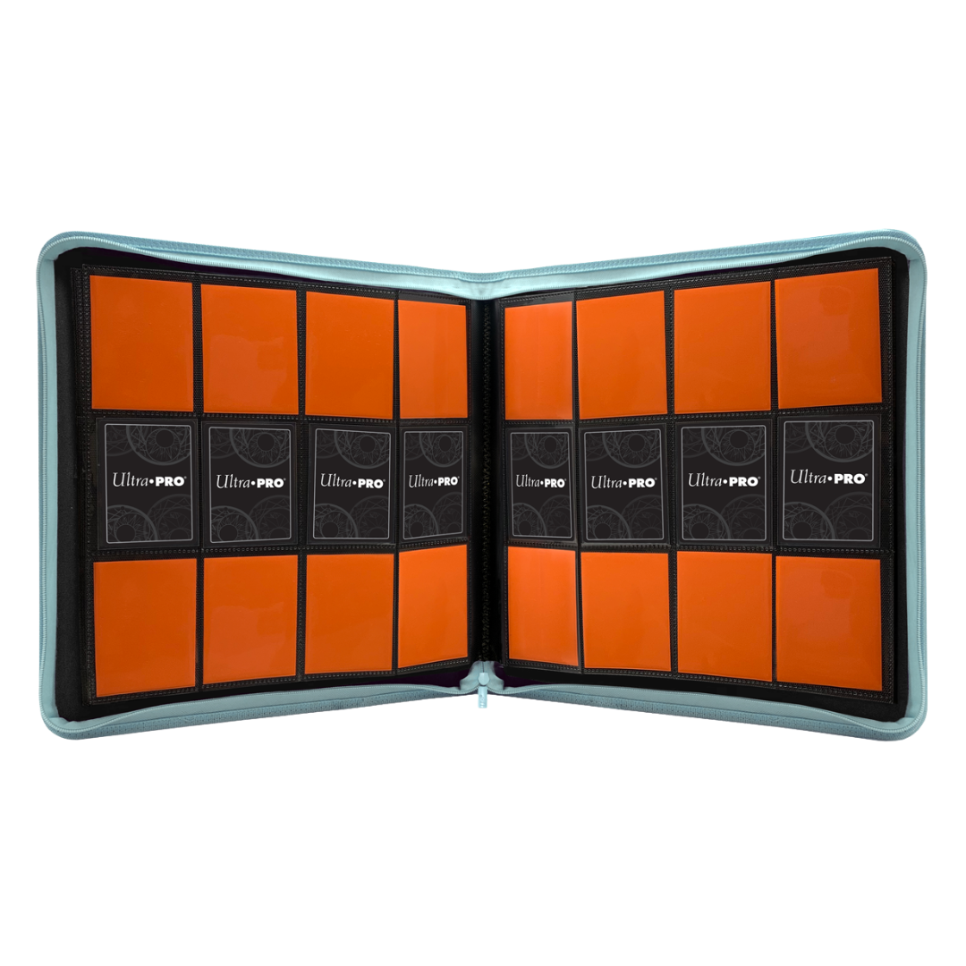 Ultra Pro - 12 Pocket Pro Binder - Vivid - Light Blue Open View