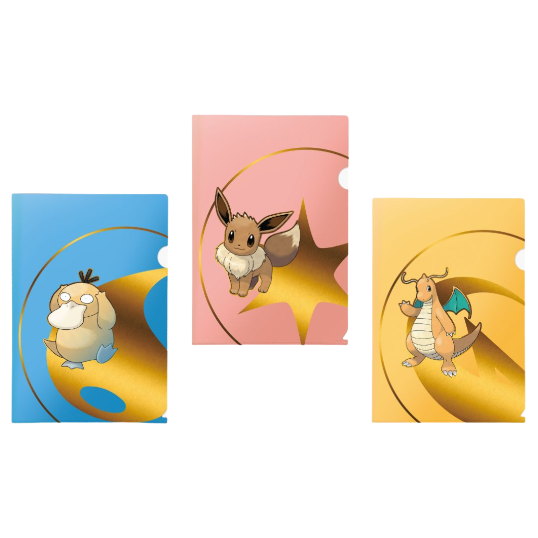 Ultra Pro Pokémon Tournament Folios 3-Pack featuring Psyduck, Eevee, and Dragonite designs, with archival-safe pages for trading card game collections
