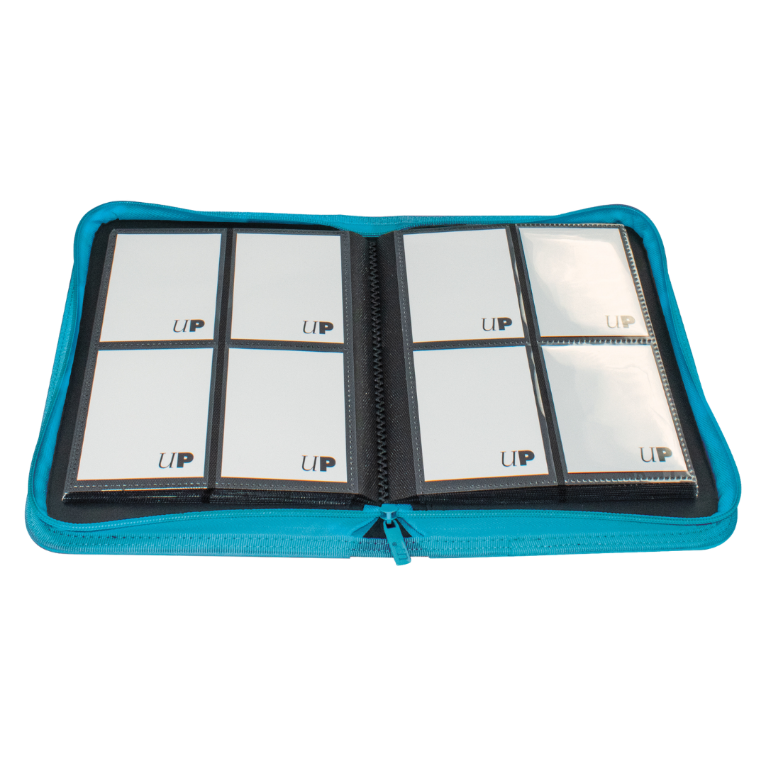 Ultra PRO Vivid 4 Pocket PRO Binder interior with side-loading card pockets and zippered trading card storage
