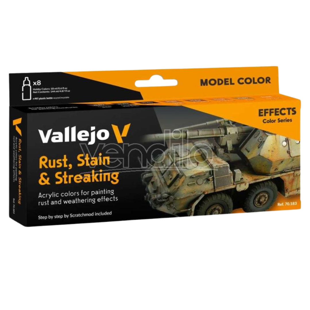Vallejo - Effects Rust, Stain, & Streaking - Set of 8