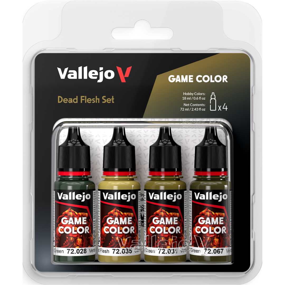 Vallejo Game Color Dead Flesh Set of 4 acrylic paints for undead and fantasy miniature painting