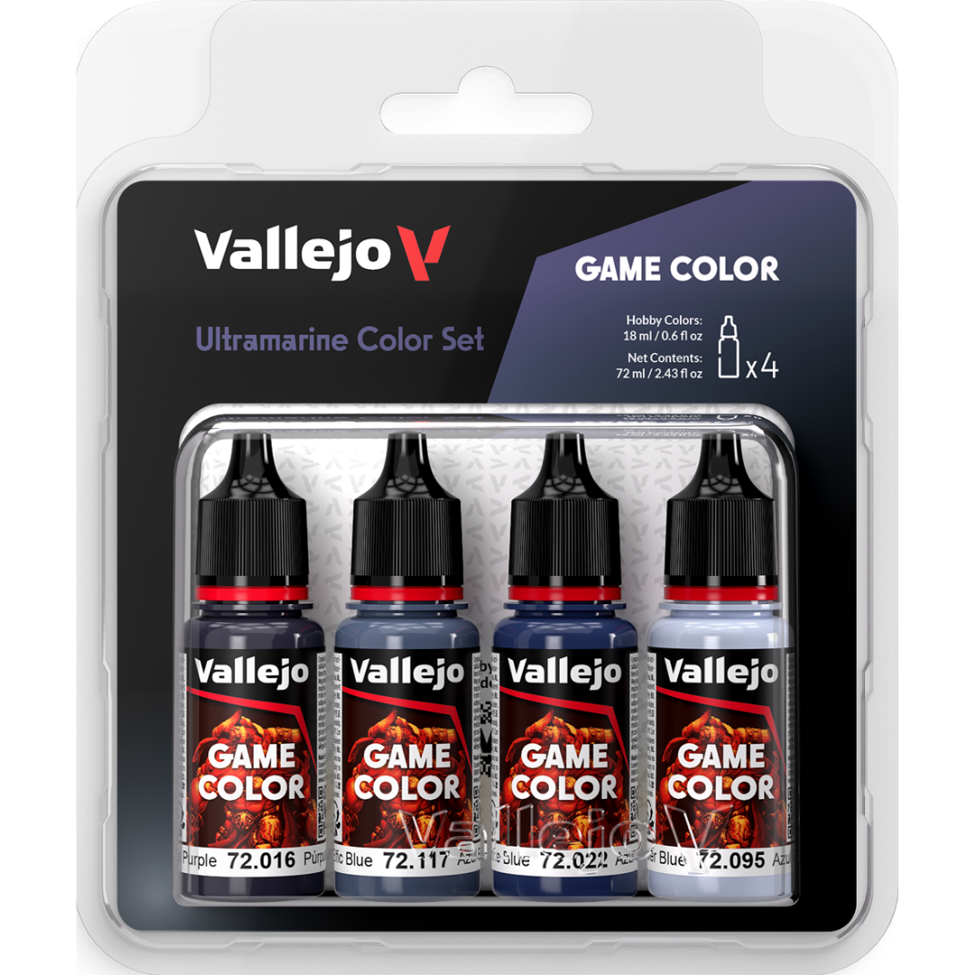 Vallejo Game Color Ultramarine Color Set of 4 acrylic paints for miniature painting and scale models
