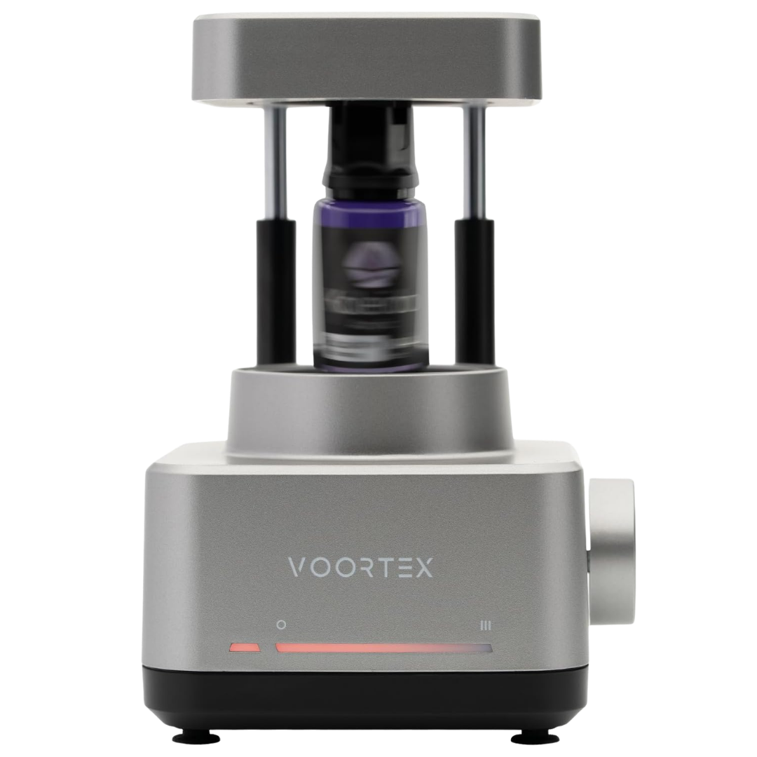 Voortex Airbrush Paint Shaker with digital timer, adjustable speed controls, and secure bottle holder