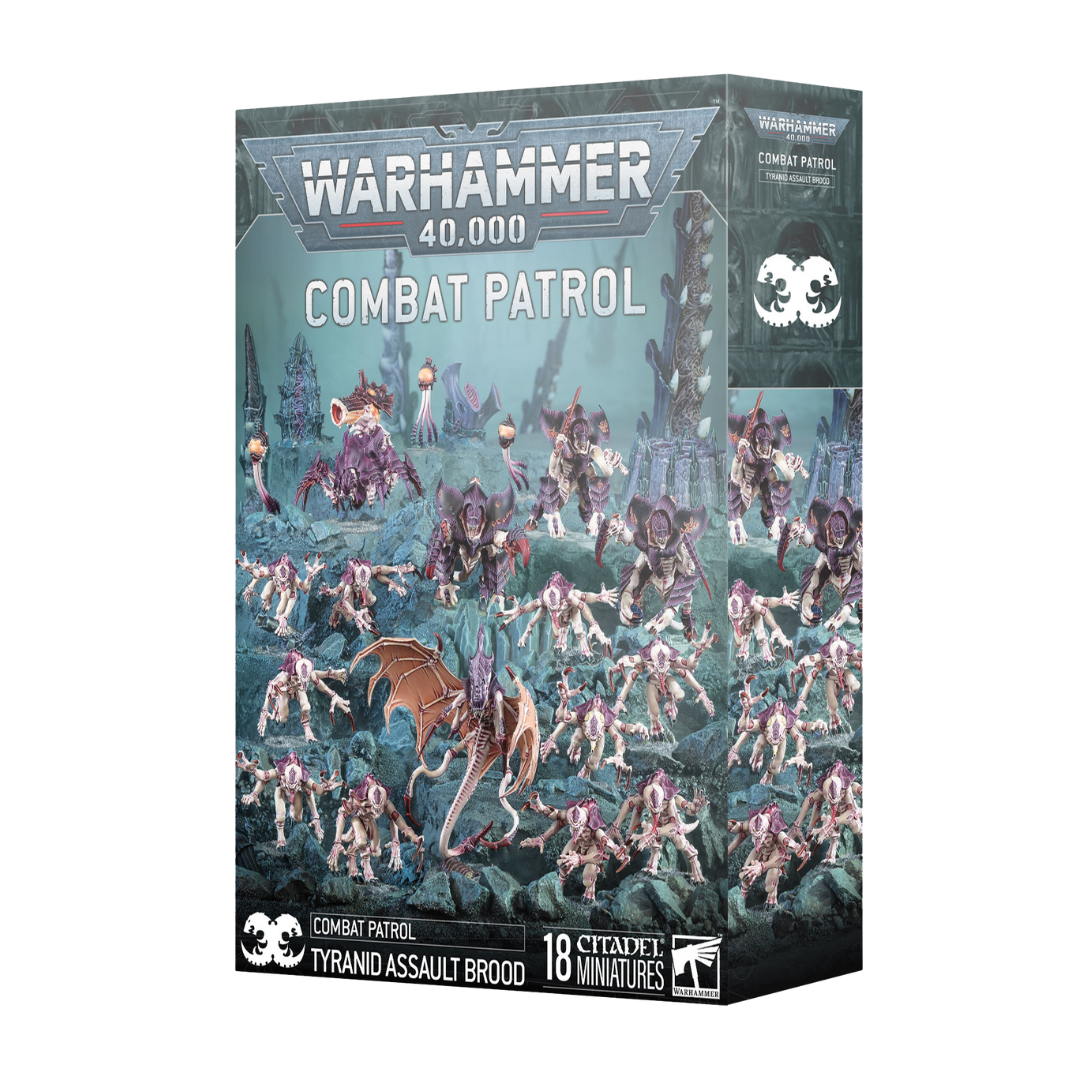 Warhammer 40K Tyranid Combat Patrol box with Parasite of Mortrex, Genestealers, Biovore, and Tyrant Guard