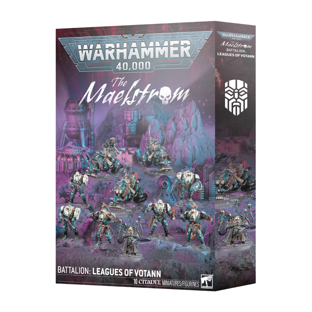 Warhammer 40,000 Maelstrom Battalion Leagues of Votann box with Memnyr Strategist Pioneers and Steeljacks