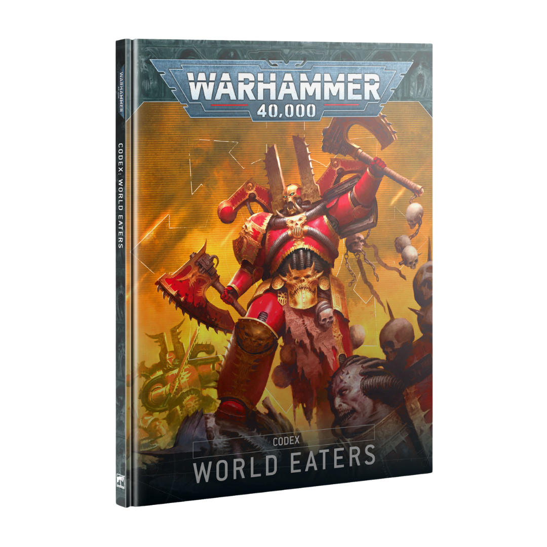 Warhammer 40K Codex World Eaters, rulebook and lore guide for leading Khorne’s savage warriors in brutal tabletop battles across the 41st millennium.