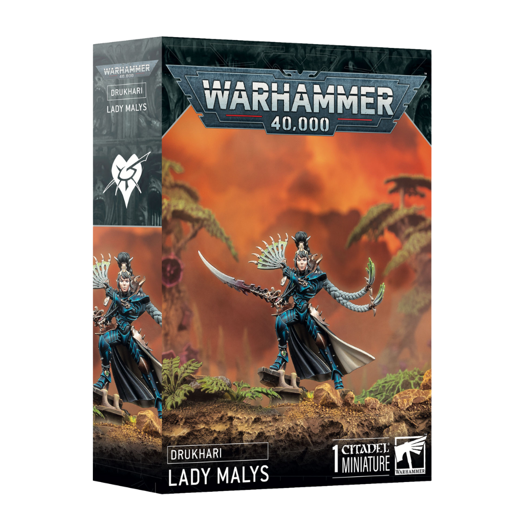 Warhammer 40k Drukhari Lady Malys miniature kit with alternate head and base options