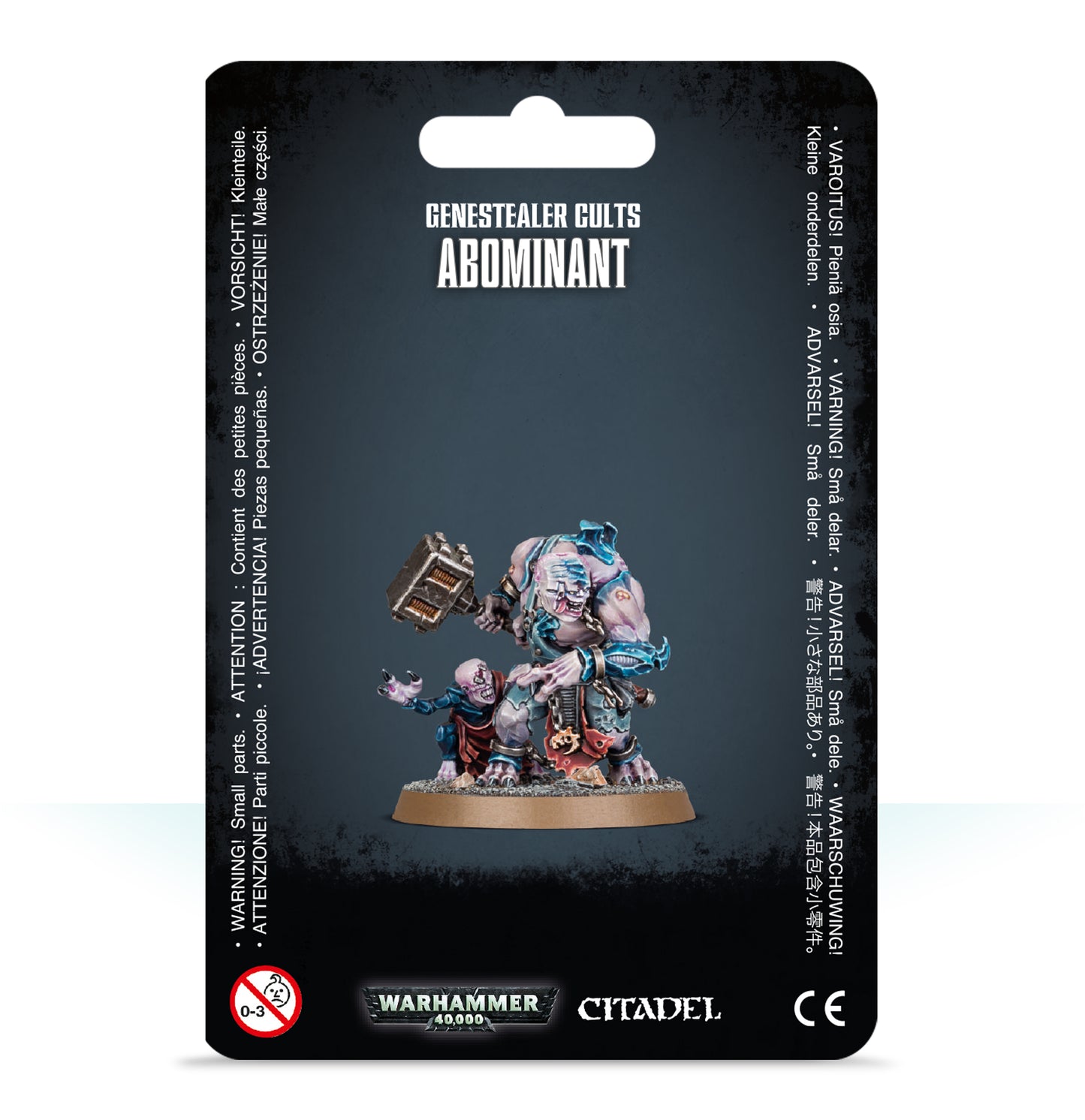 Genestealer Cults Abominant miniature with power sledgehammer, rending claw, and Mindwyrm Familiar, offering devastating melee combat and psychic protection.