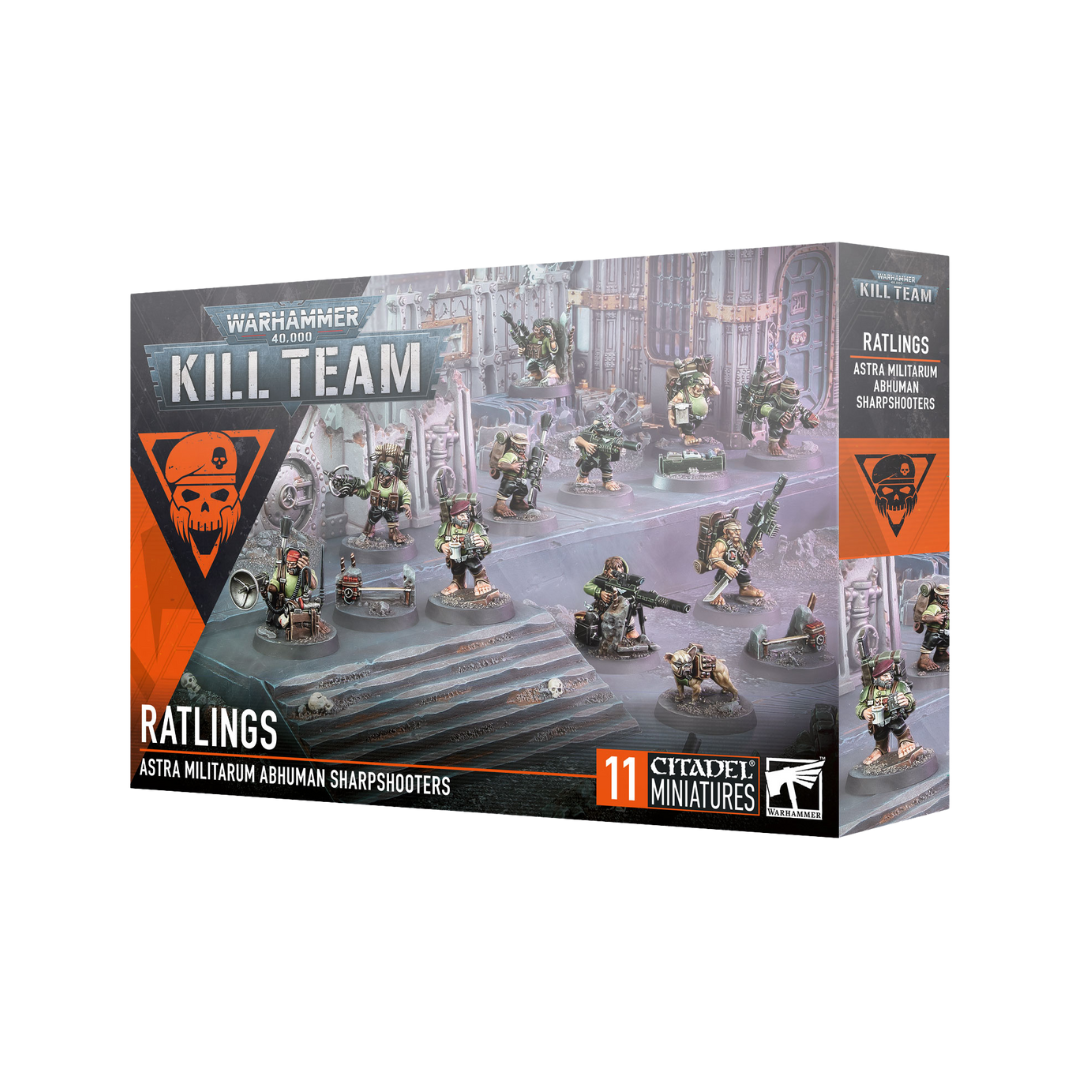 Warhammer 40K Kill Team: Ratlings expansion featuring expert sniper miniatures, stealth-based tactics, and long-range precision for strategic tabletop warfare.