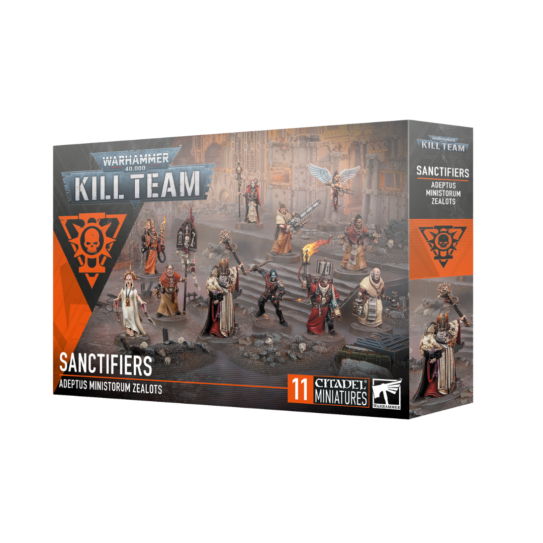 Warhammer 40k Kill Team Sanctifiers elite power armor squad miniature set for precision tabletop combat
