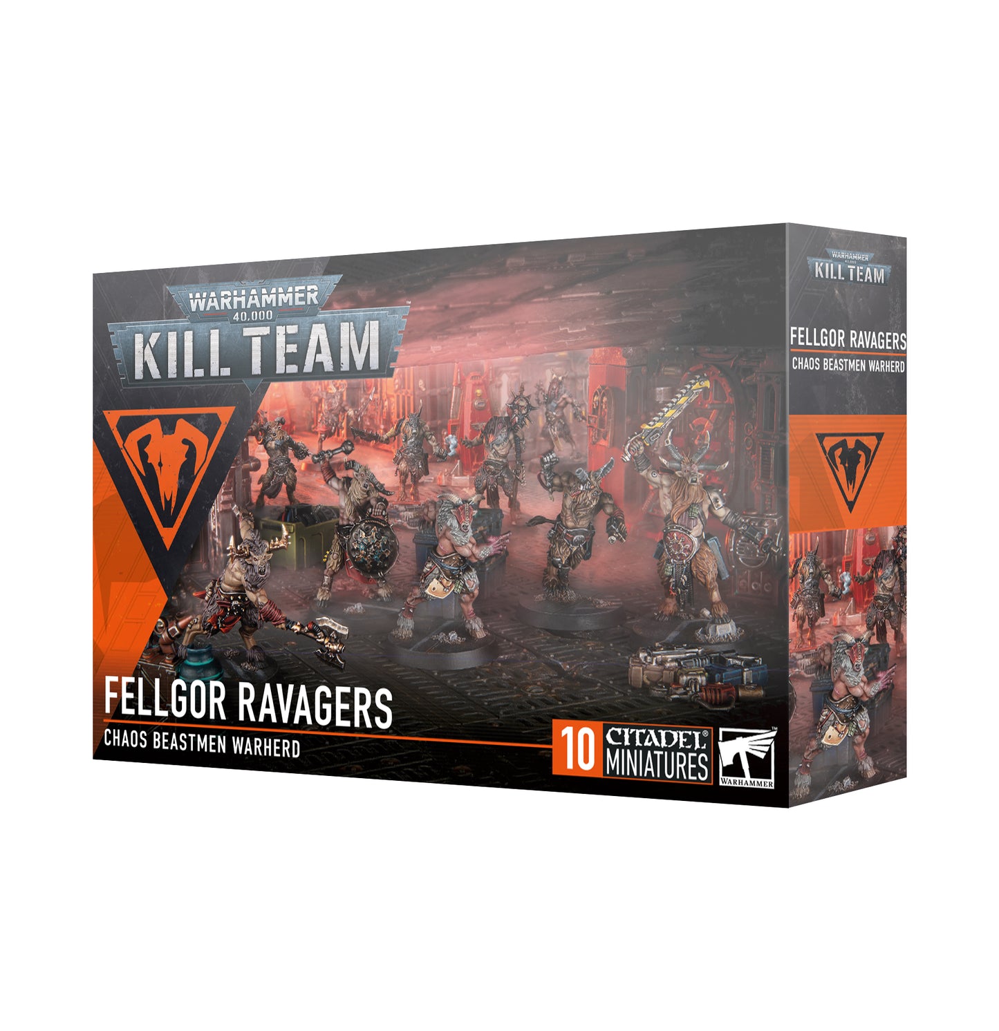 Warhammer 40k Kill Team Fellgor Ravagers set with 10 miniatures, including specialized operatives like Shaman, Fluxbray, and Mangler. Build a powerful chaos force for your Warhammer Kill Team battles.
