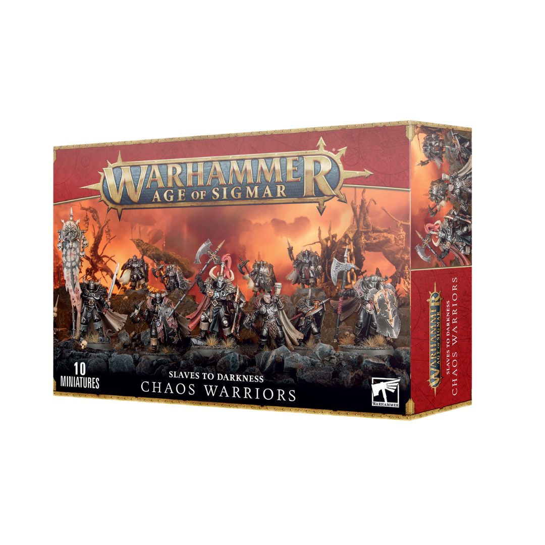 Warhammer Age of Sigmar Slaves to Darkness Chaos Warriors kit components and round bases unpainted