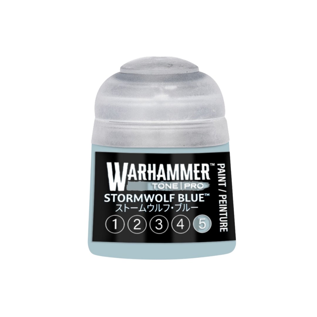 Warhammer Tone Pro Stormwolf Blue 12 ml miniature paints in five coordinated tones from dark to light.