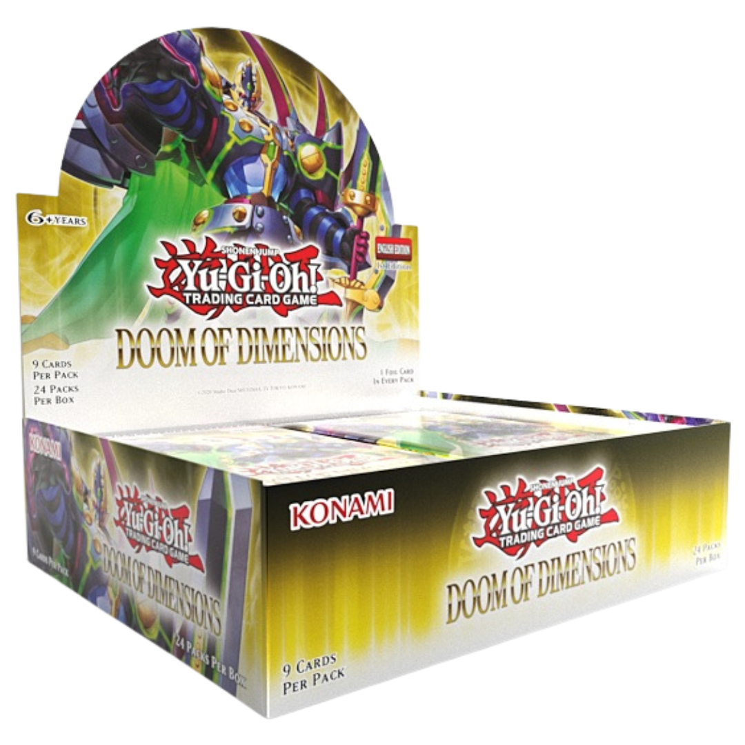 Yu-Gi-Oh! Doom of Dimensions Booster Box with 24 packs featuring D/D/D support