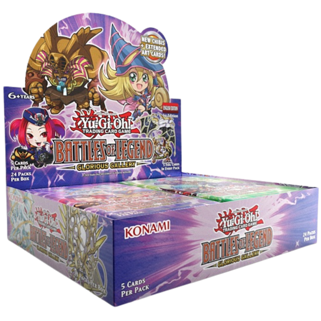 Yu-Gi-Oh Battles of Legend Glorious Gallery booster box sealed product with all foil packs and alternate art cards