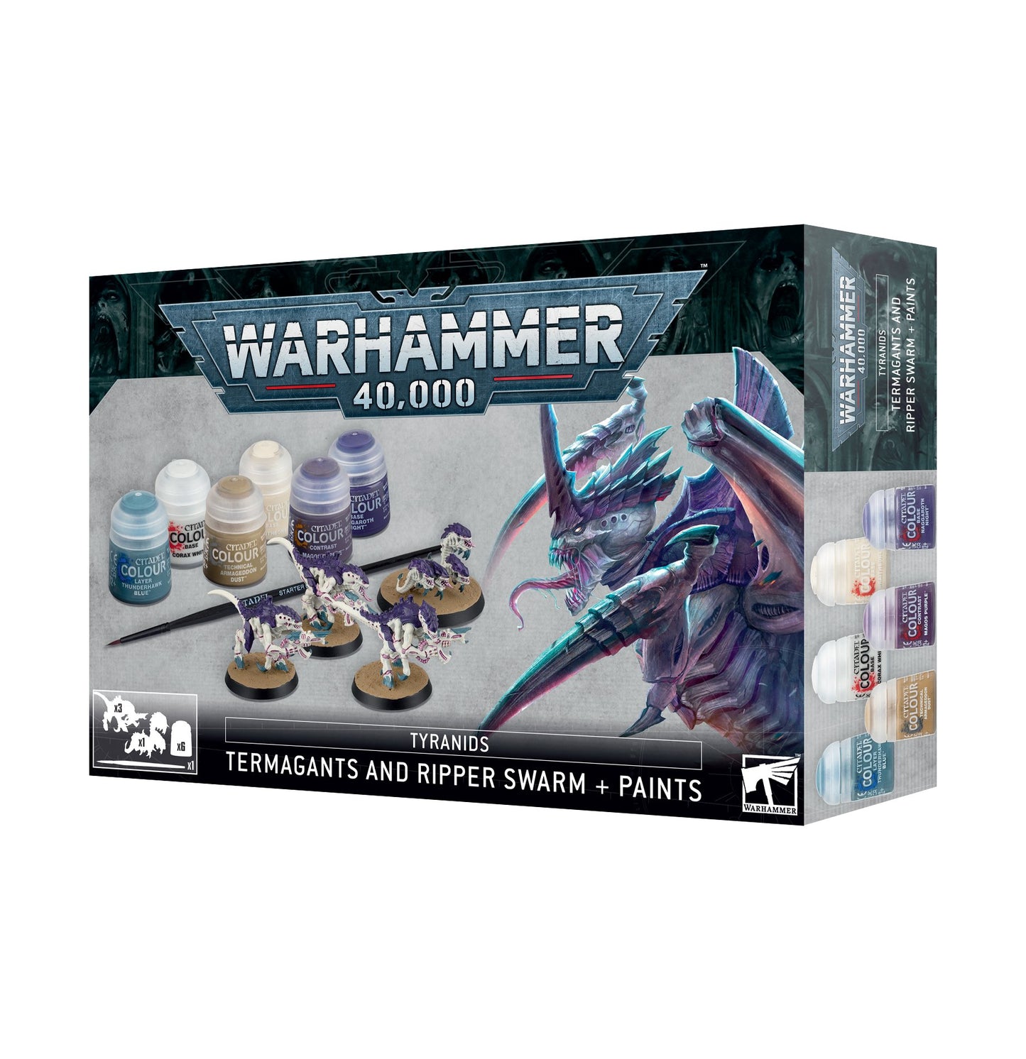 Warhammer 40k - Tyranids - Termagants and Ripper Swarm + Paint Set Image