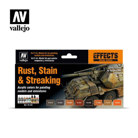 Vallejo - Model Color - Rust, Rain And Streaking - Set of 8