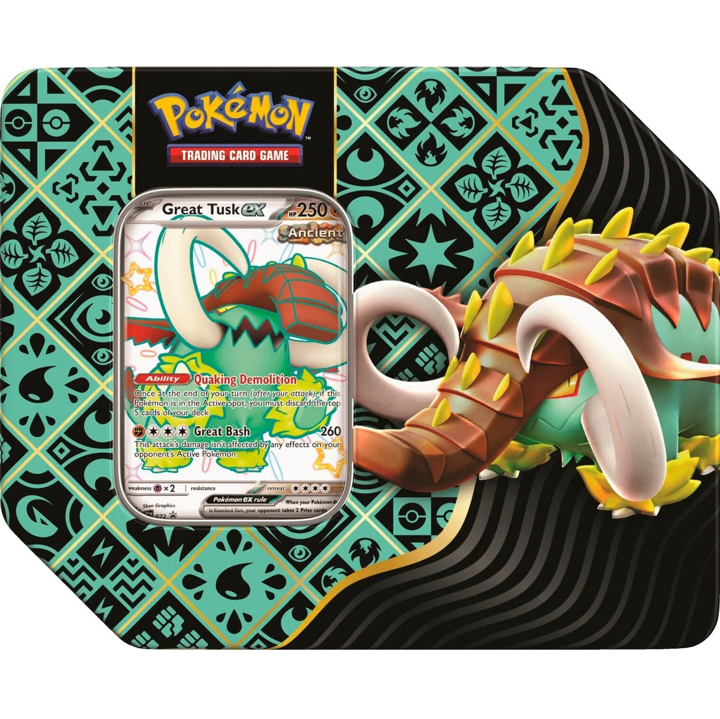 Pokemon - Paldean Fates - Shiny Great Tusk Tin