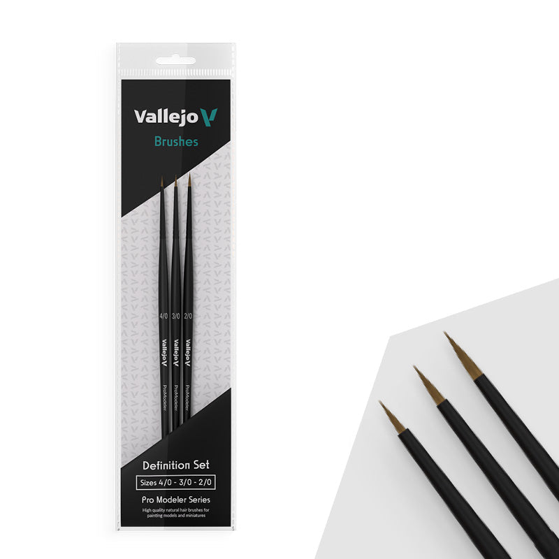 Vallejo - Natural Hair Brush - Definition Set (3)