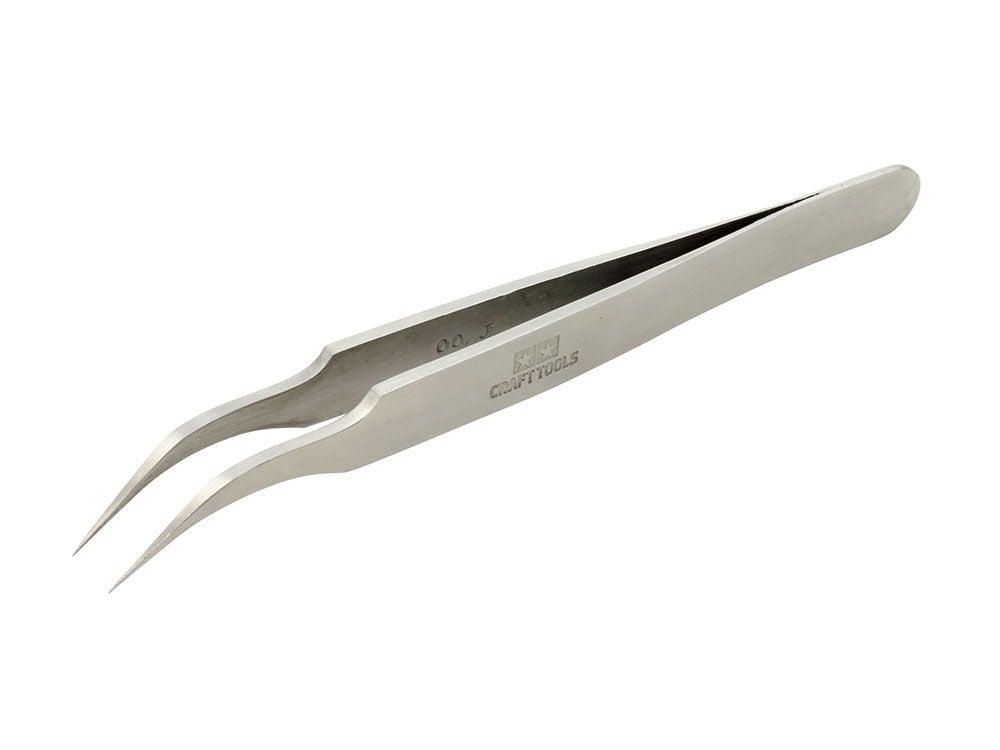 Tamiya - Supplies - Angled Tweezers - Silver