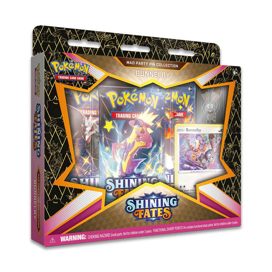 POKEMON - SHINING FATES - BOX SET - MAD PARTY PIN COLLECTION (Bunnelby)
