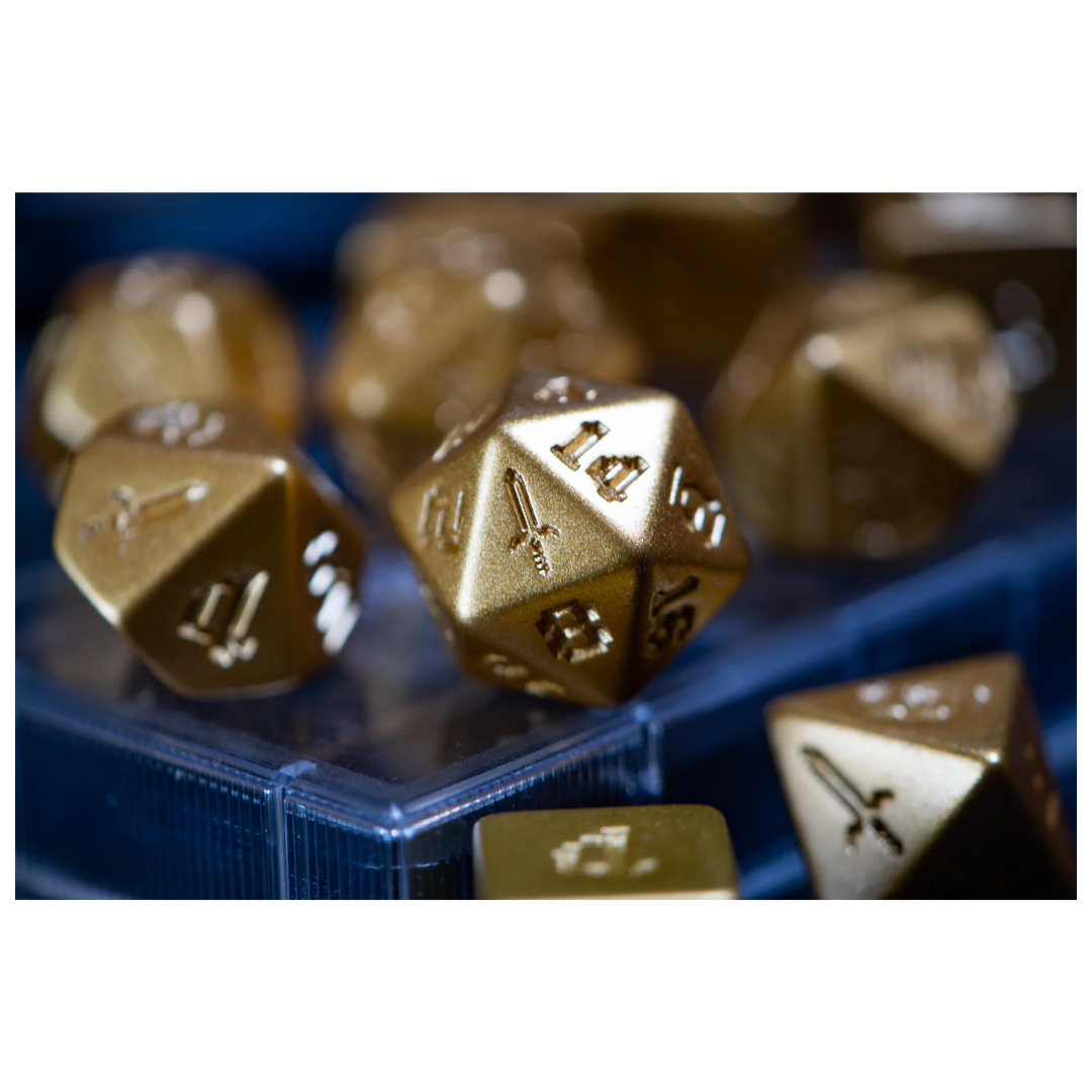 Infinite Black 1UP Dice Master Edition Mythical Sword set with magnetic rolling tray and fabric dice bag