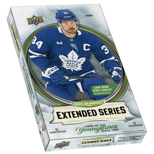 2025-26 Upper Deck Extended Hockey Hobby Box with Young Guns rookies and NHL trading cards