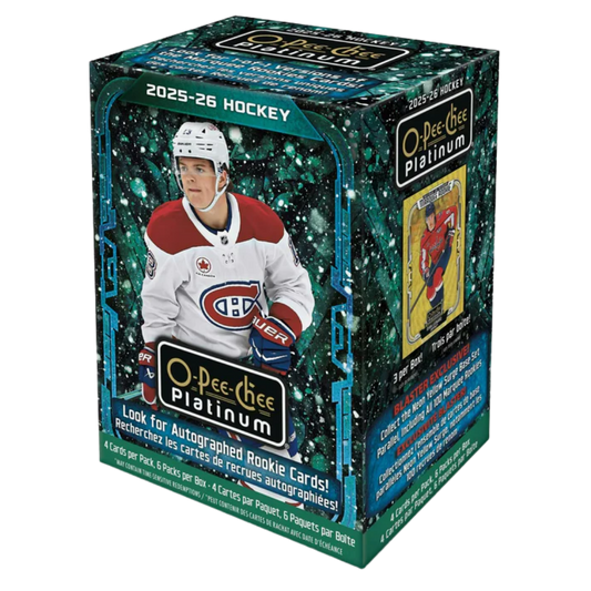 2025-26 O-Pee-Chee Platinum Hockey Blaster Box with Marquee Rookies and Neon Yellow Surge parallels