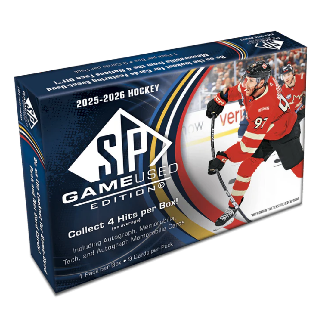 2025-26 Upper Deck SP Game Used Hockey NHL memorabilia cards with rookies autographs and relics