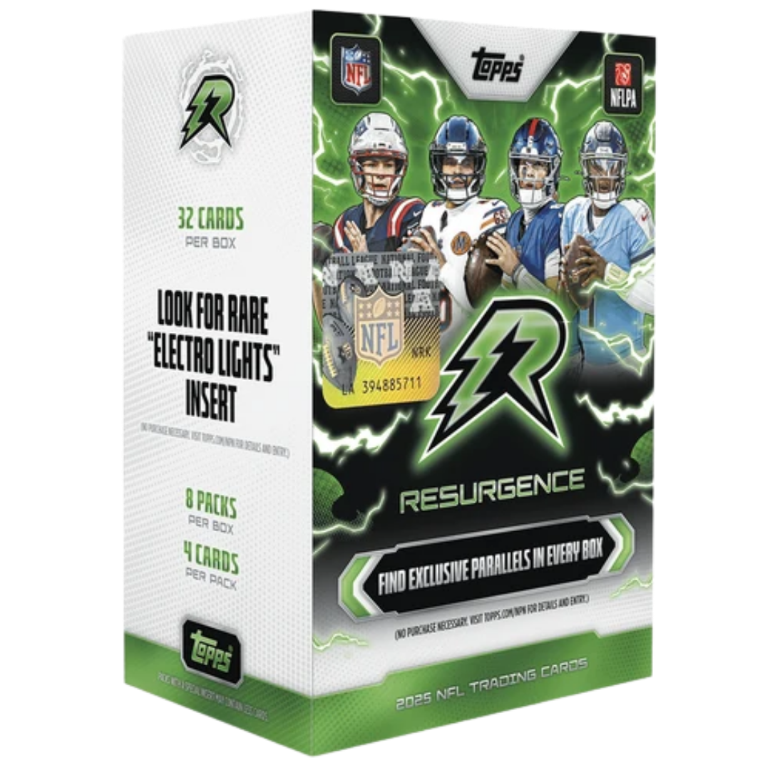 2025 Topps Resurgence Football Value Blaster Box with NFL rookies exclusive parallels and Electro Lights inserts