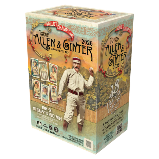 2026 Topps Allen & Ginter Baseball Value Blaster Box with 8 packs and retail-exclusive Gold Border Mini parallels.