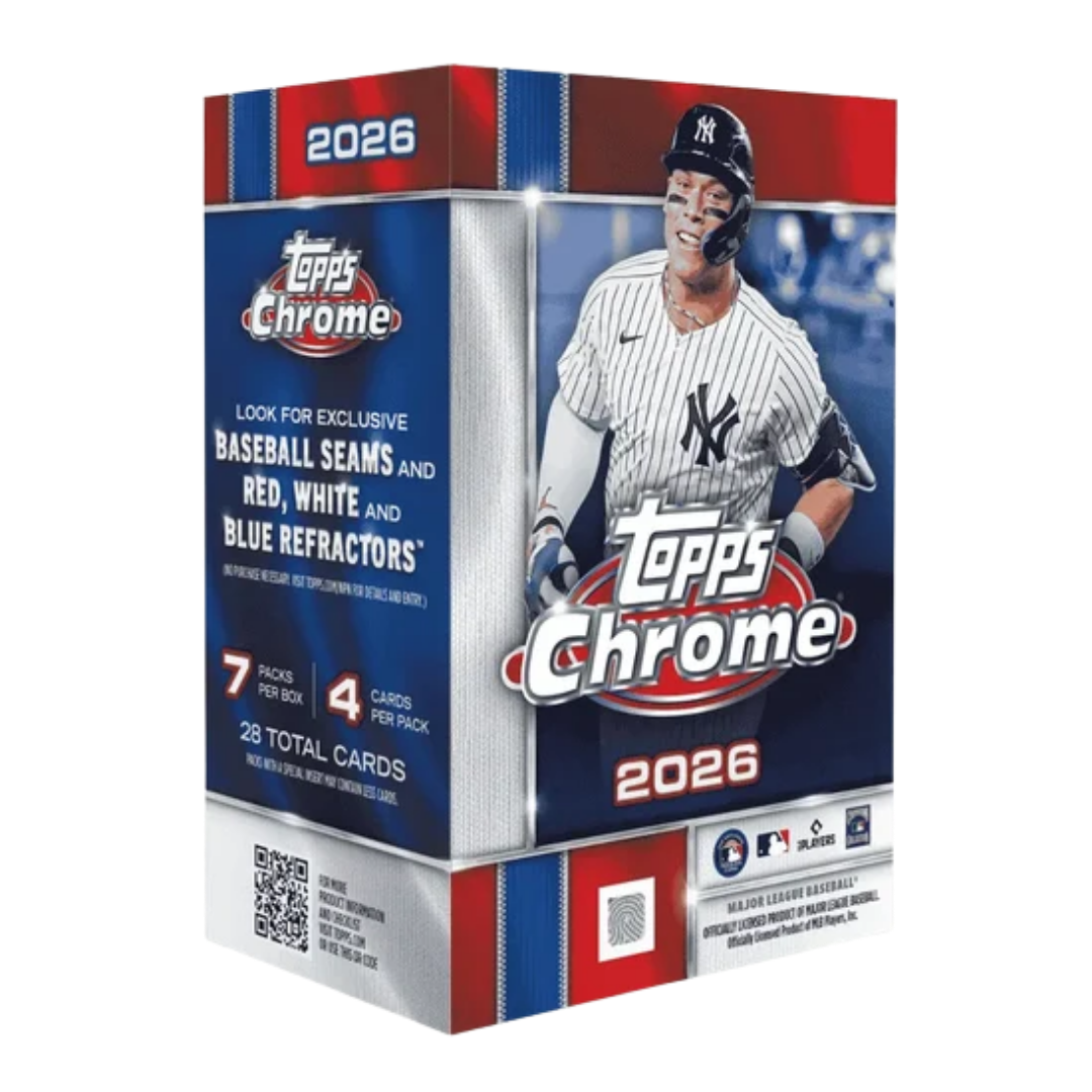 2026 Topps Chrome Baseball Value Blaster Box with refractors rookies autographs and MLB trading cards