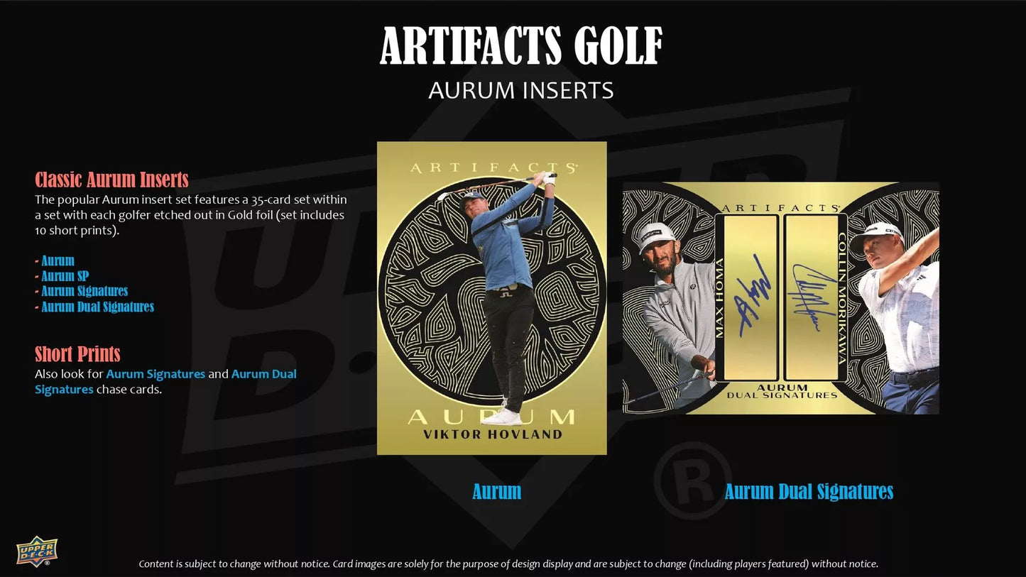 2026 Upper Deck Artifacts Golf Hobby Box with autographs, memorabilia cards and serial-numbered parallels