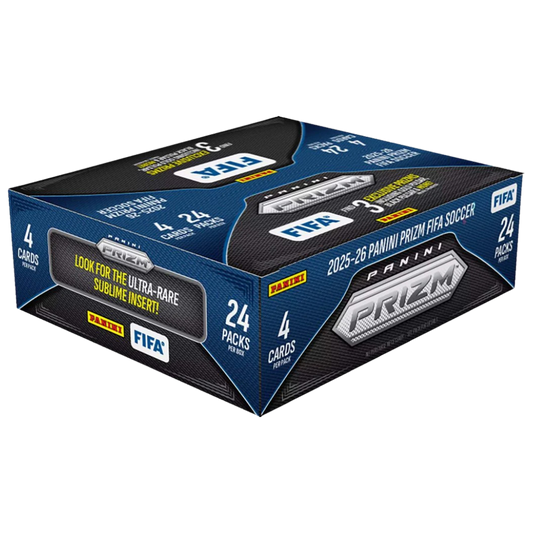 2026 Panini Prizm FIFA Soccer Counter Display retail box with 24 packs and exclusive Prizm parallels