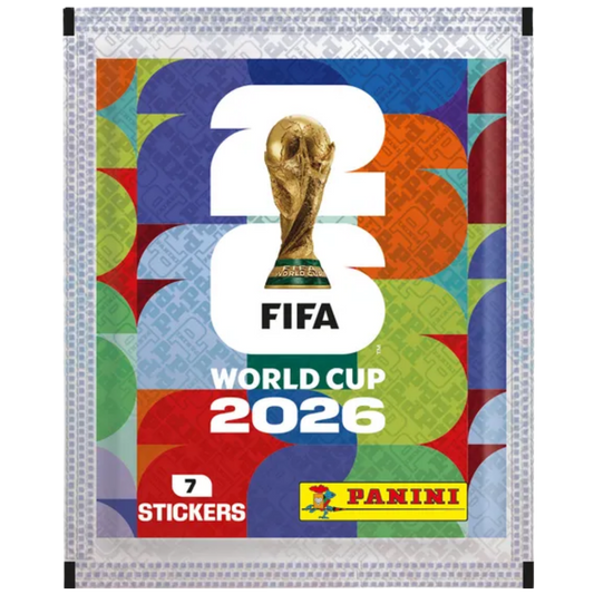 2026 Panini World Cup Soccer - Sticker Pack featuring the iconic world cup trophy and design aesthetic