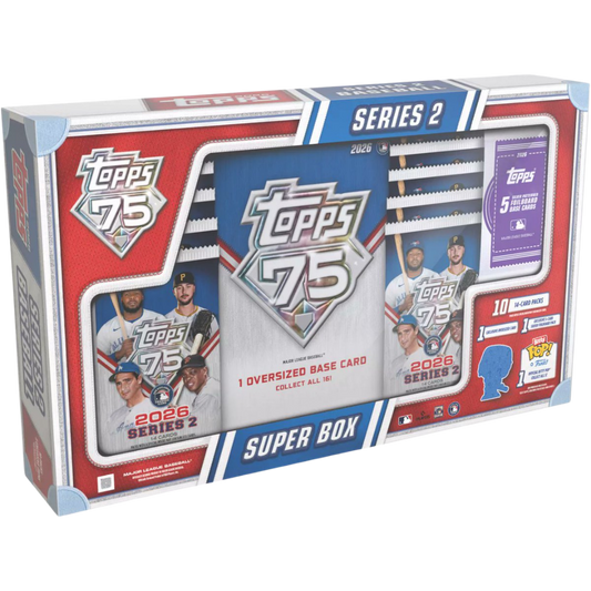 2026 Topps Baseball Series 2 Super Box with MLB trading card packs rookies and inserts