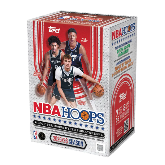 2026 Topps Hoops Basketball Value Blaster Box with NBA rookies, inserts, parallels, and autograph cards