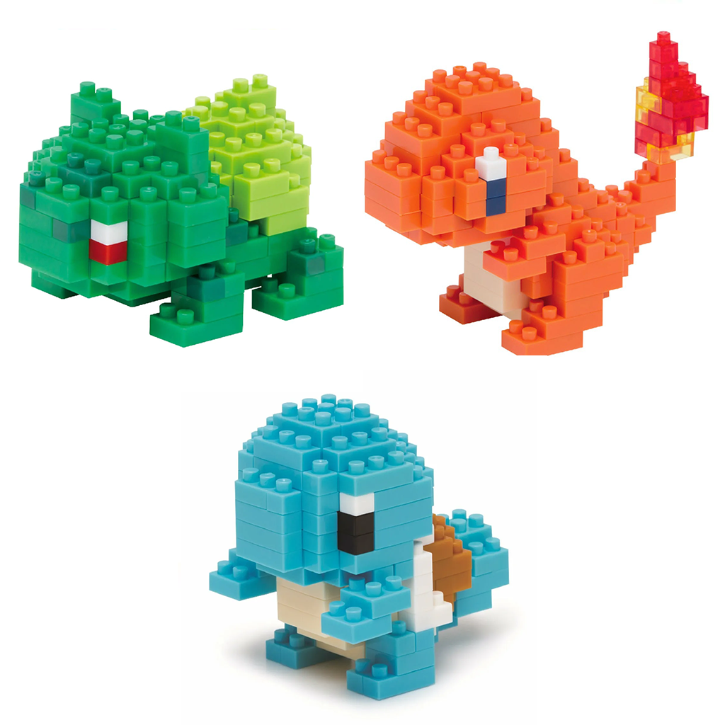 Nanoblock - Pokemon Series - Bundle - Kanto Starters (Bulbasaur, Squirtle, & Charmander)