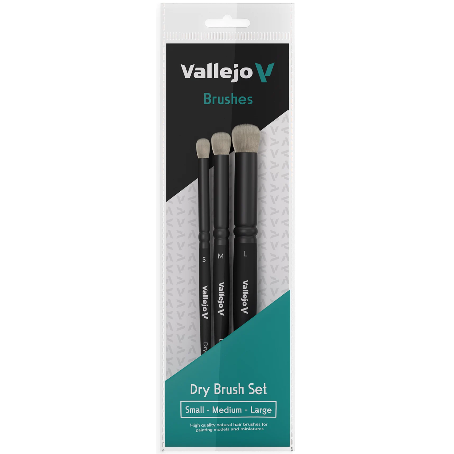 Vallejo - Brushes - Natural Hair Dry Brush Set (3)