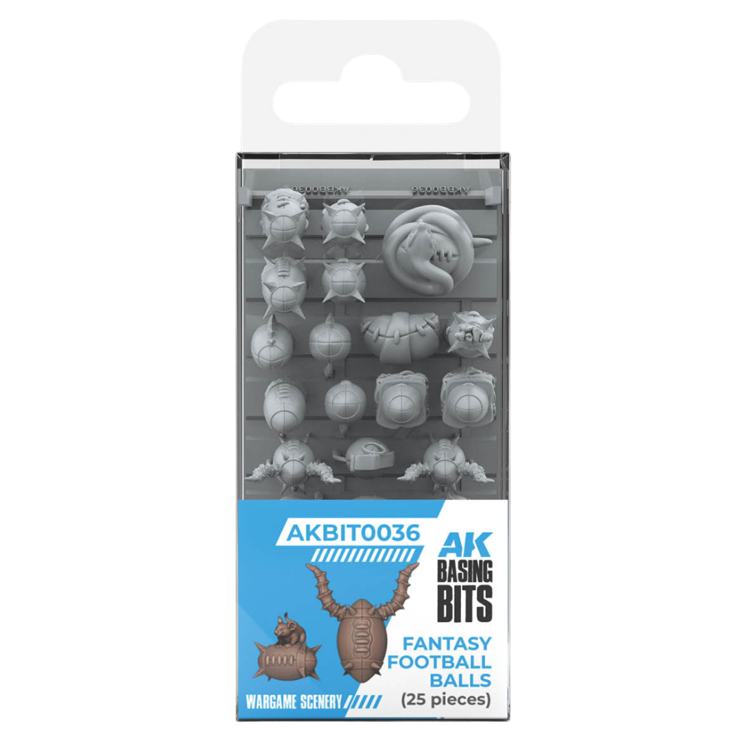 AK Interactive Basing Bits Fantasy Football Balls set with 25 detailed resin accessories for Blood Bowl miniature bases