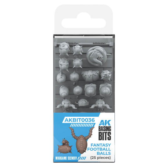 AK Interactive Basing Bits Fantasy Football Balls set with 25 detailed resin accessories for Blood Bowl miniature bases