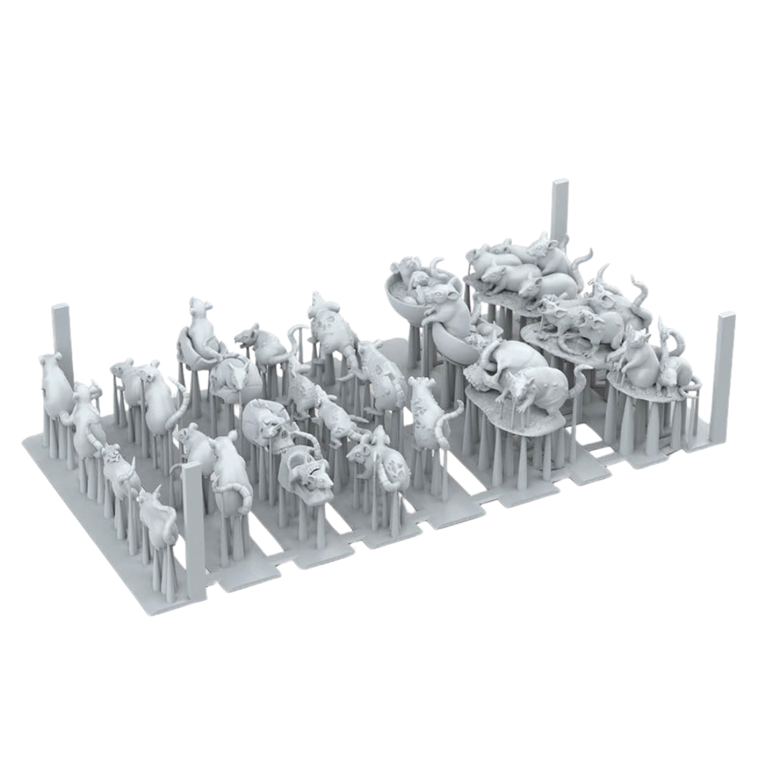 AK Interactive Basing Bits Rats set with 25 detailed 3D-printed resin miniatures for tabletop terrain and basing