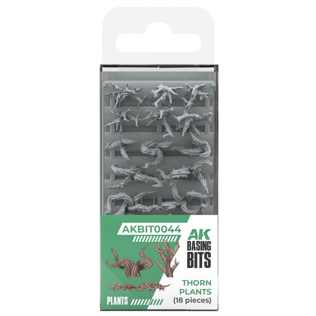 AK Interactive Basing Bits Thorn Plants set with 18 detailed 3D-printed resin pieces for miniature bases and terrain